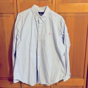 Ralph Lauren Men’s Button Down Dress Shirt - Blue White Check